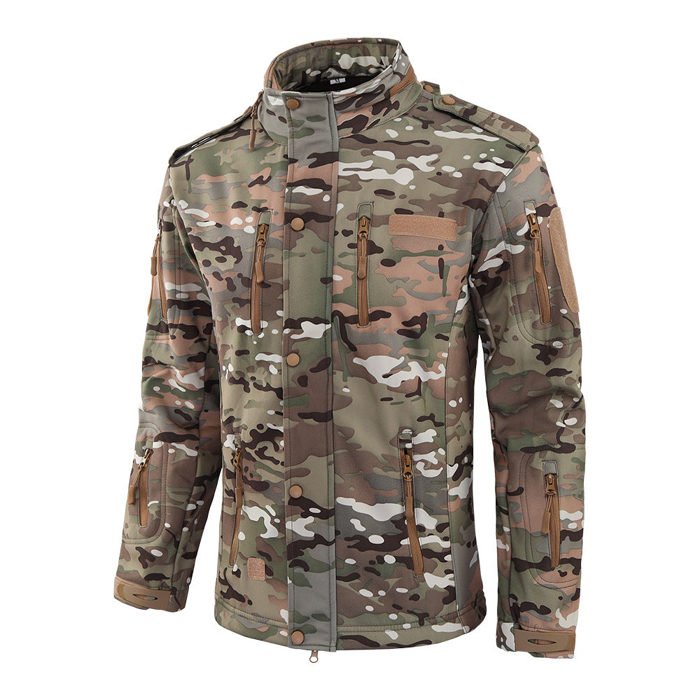 Wildking Herren Multi-Taschen Fleecejacke 3.0 mit Kapuze – Camouflage