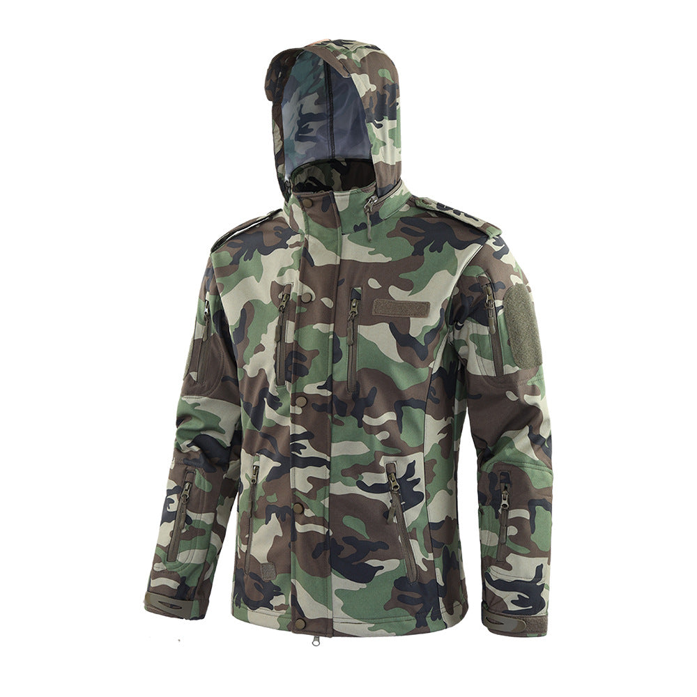 Wildking Herren Multi-Taschen Fleecejacke 3.0 mit Kapuze – Camouflage