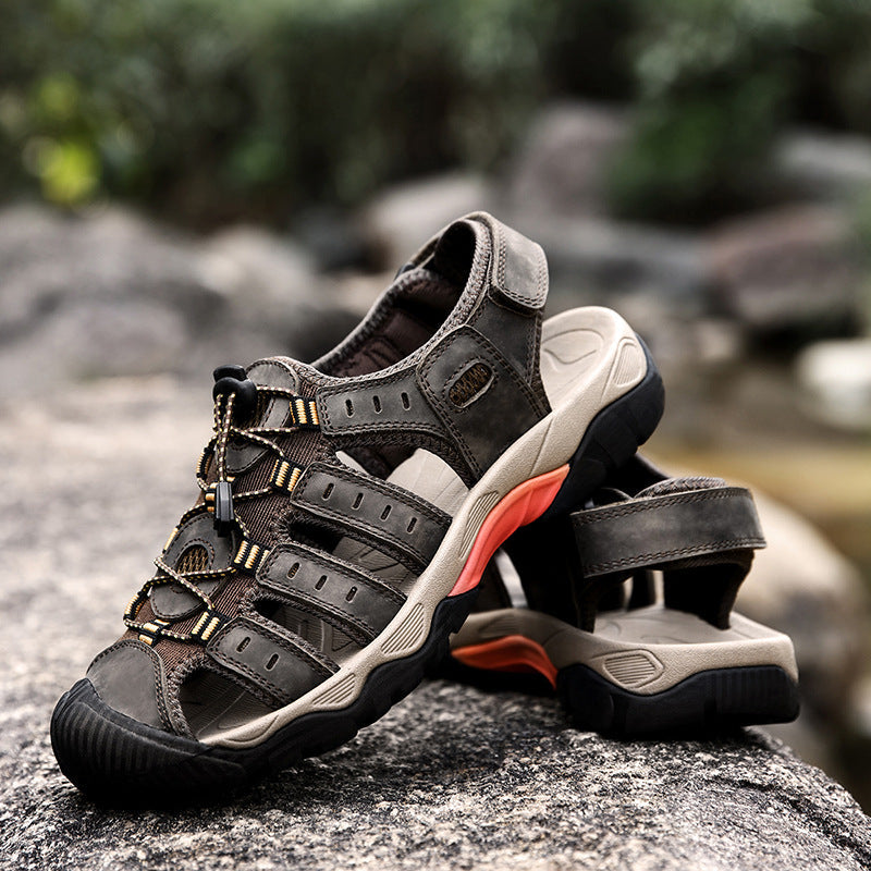 Wildking Herren-Sandalen mit Zehenablauf und rutschfester Sohle P1013