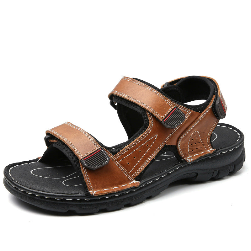 Wildking Herren-Ledersandalen mit dicker Sohle und offener Zehenpartie P1012