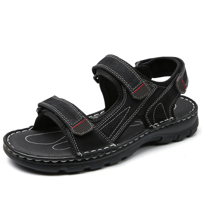 Wildking Herren-Ledersandalen mit dicker Sohle und offener Zehenpartie P1012