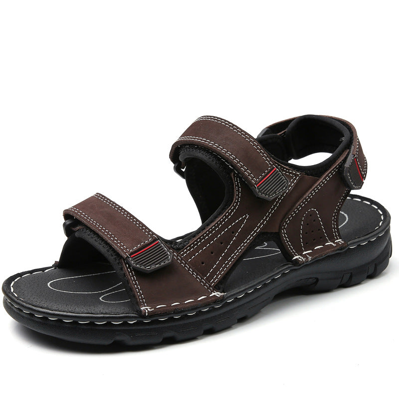 Wildking Herren-Ledersandalen mit dicker Sohle und offener Zehenpartie P1012