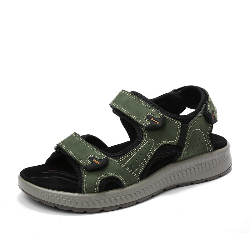 Wildking Herren-Ledersandalen mit dicker Sohle und offener Zehenpartie P1011