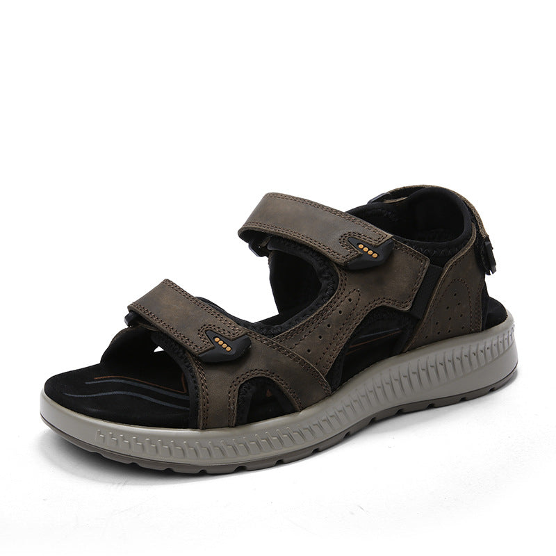 Wildking Herren-Ledersandalen mit dicker Sohle und offener Zehenpartie P1011