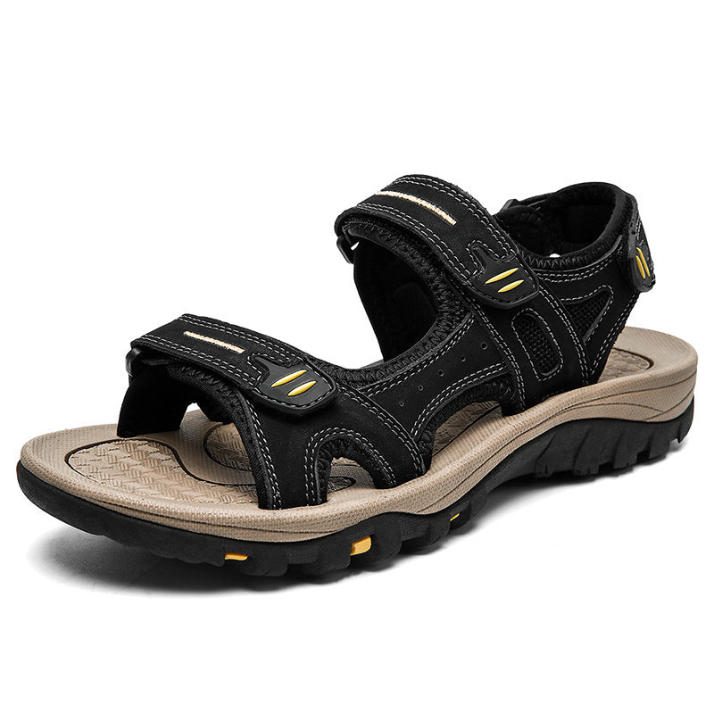 Wildking Herren Ledersandalen P1218 mit dicker Sohle und offener Zehenpartie