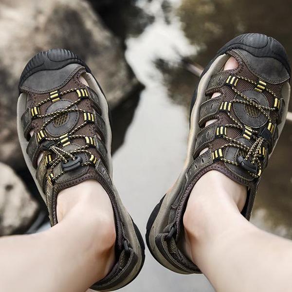 Wildking Herren-Sandalen mit Zehenablauf und rutschfester Sohle P1013