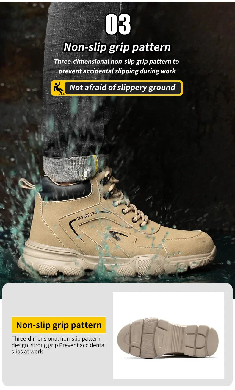 Wildking Neue Arbeitssicherheitsstiefel – Anti-Smash & Anti-Puncture mit Stahlkappe – R019