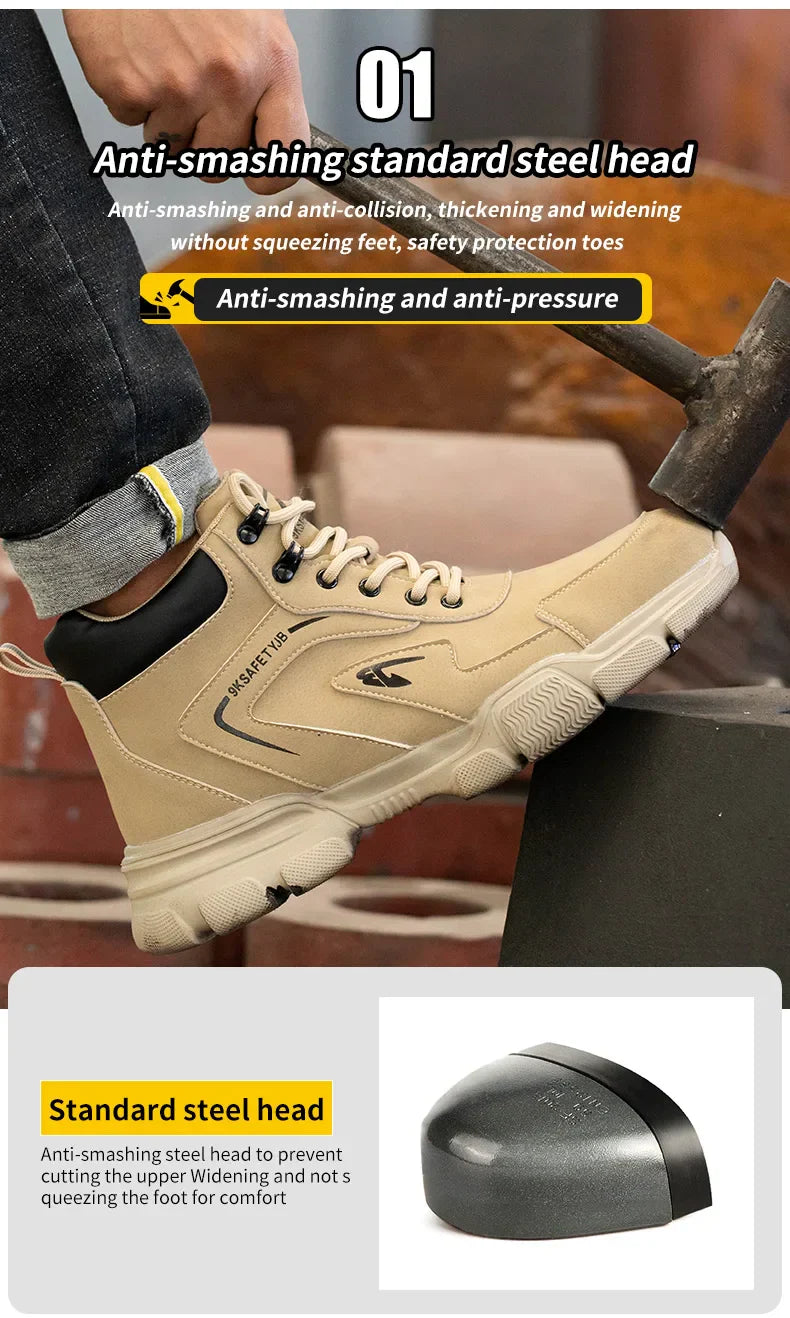 Wildking Neue Arbeitssicherheitsstiefel – Anti-Smash & Anti-Puncture mit Stahlkappe – R019