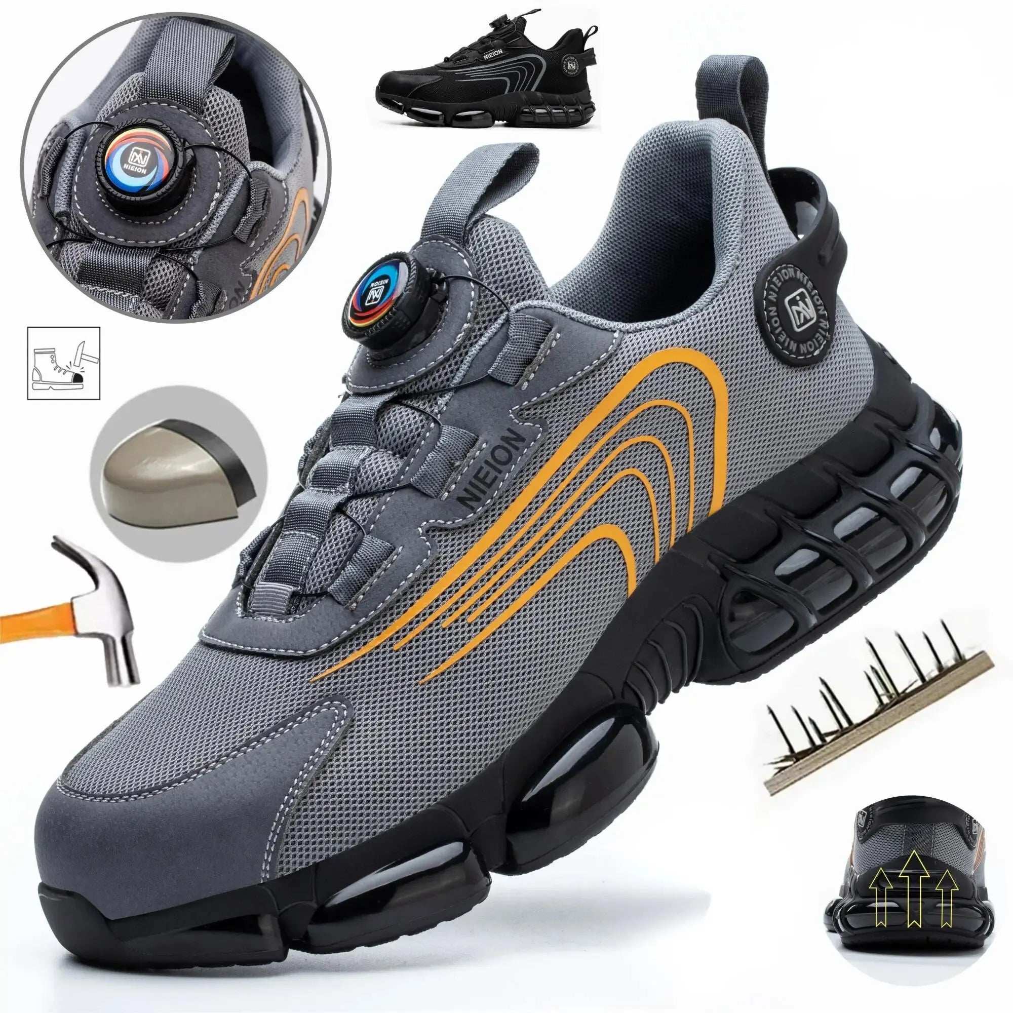 Wildking Arbeits-Sneaker mit Drehverschluss Schützende Stahlkappe R002
