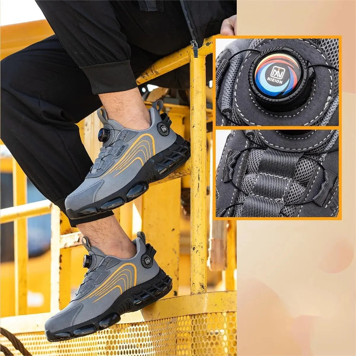Wildking Arbeits-Sneaker mit Drehverschluss Schützende Stahlkappe R002