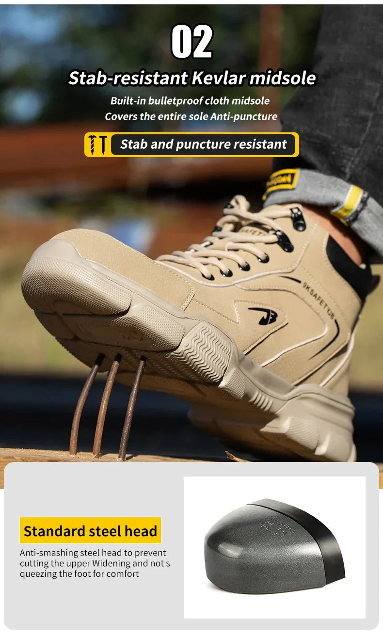 Wildking Neue Arbeitssicherheitsstiefel – Anti-Smash & Anti-Puncture mit Stahlkappe – R019