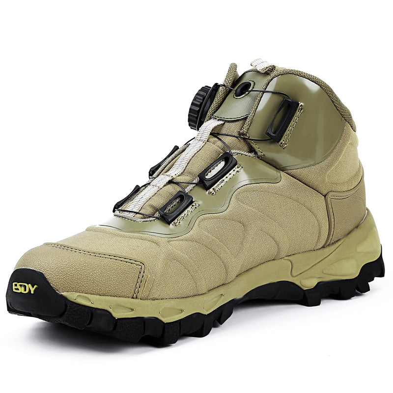 WildKing Herren Mittelhohe Wanderschuhe mit Schnellverschluss A001-Khaki