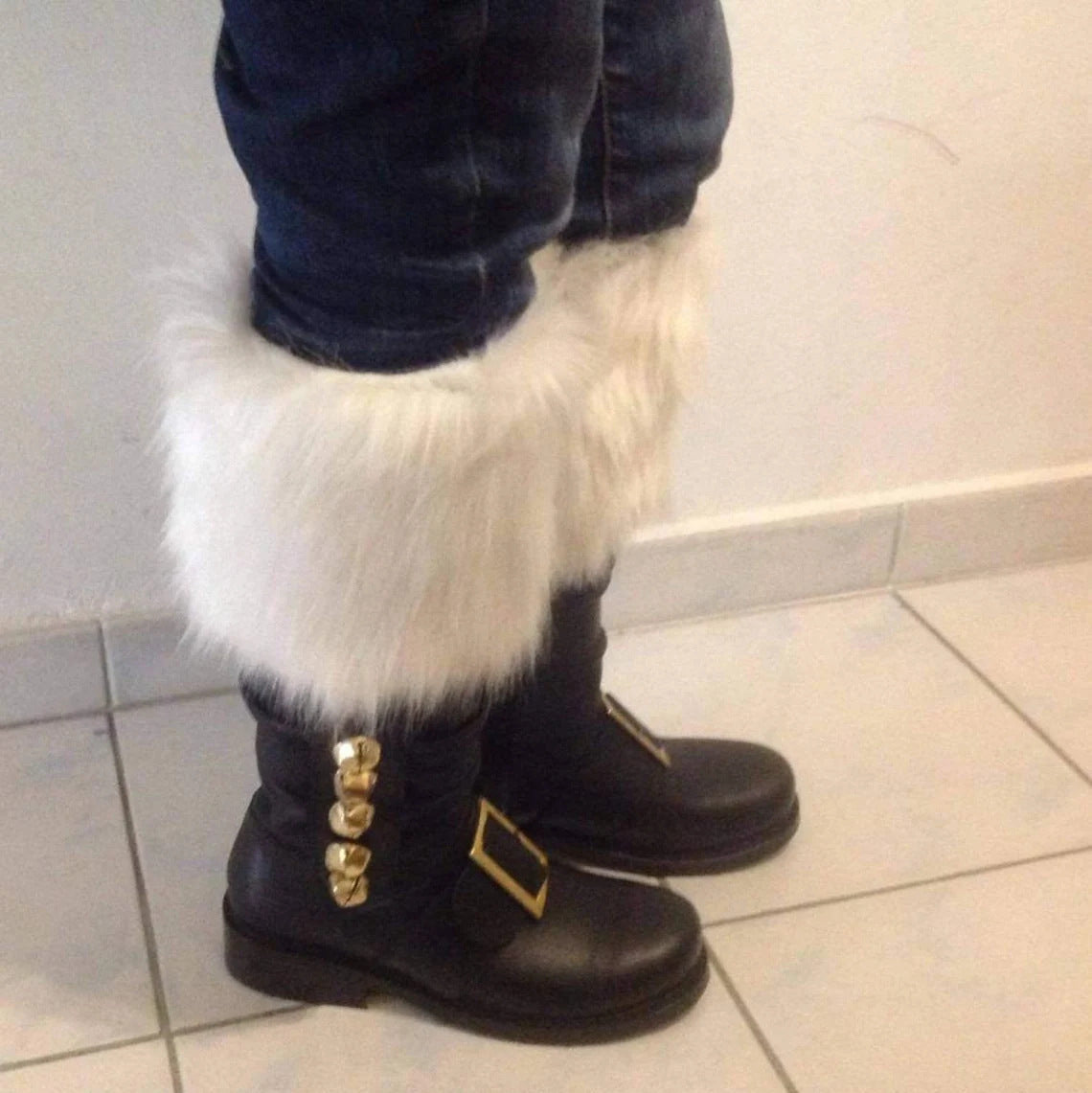 WildKing Herren Handgefertigte Renaissance Weihnachtsstiefel aus Leder 1002