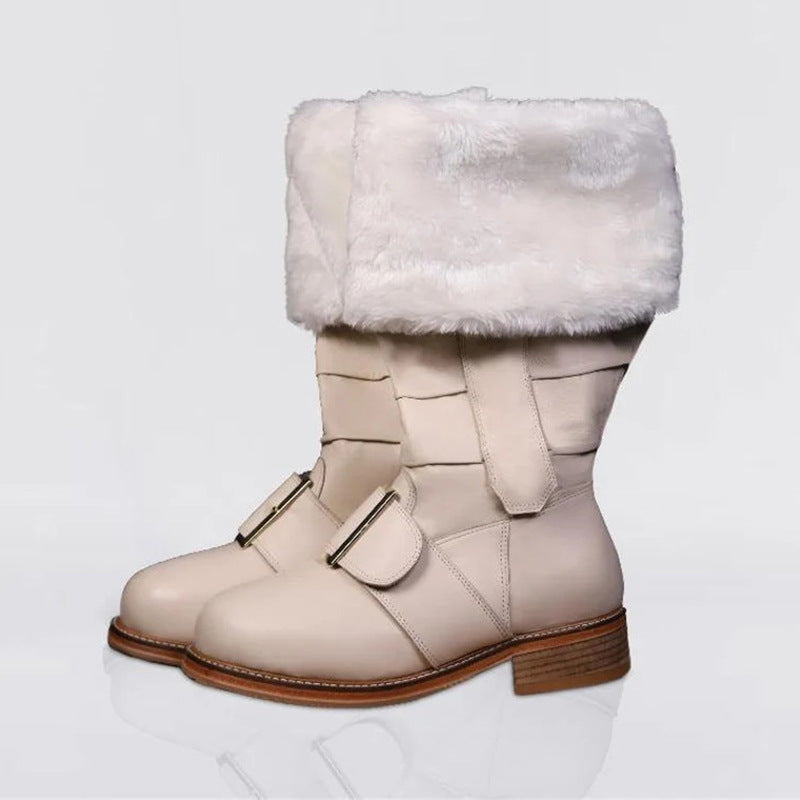 WildKing Herren Handgefertigte Renaissance Weihnachtsstiefel aus Leder 1002