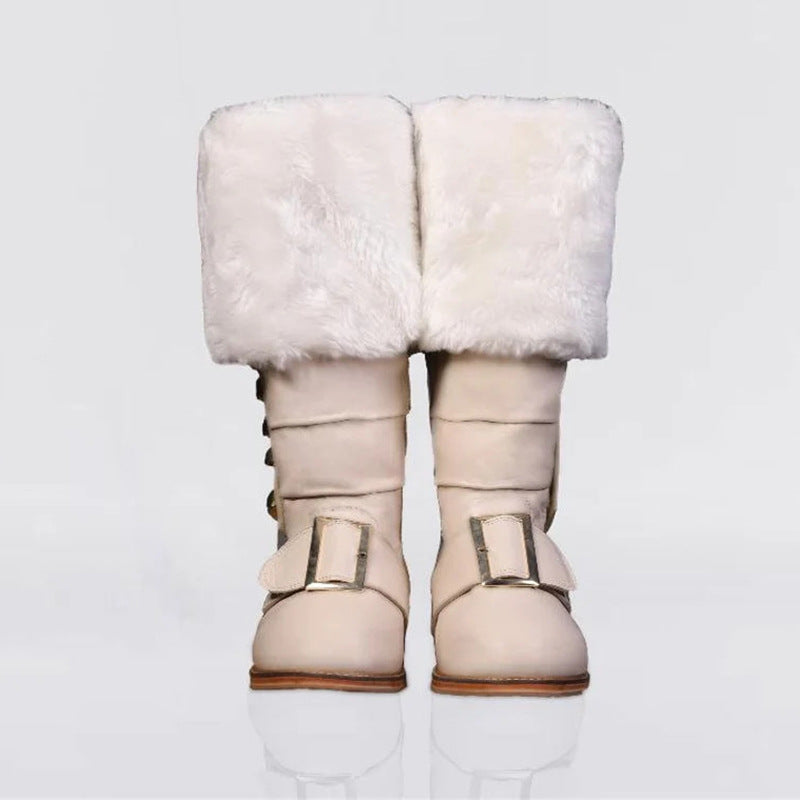 WildKing Herren Handgefertigte Renaissance Weihnachtsstiefel aus Leder 1002