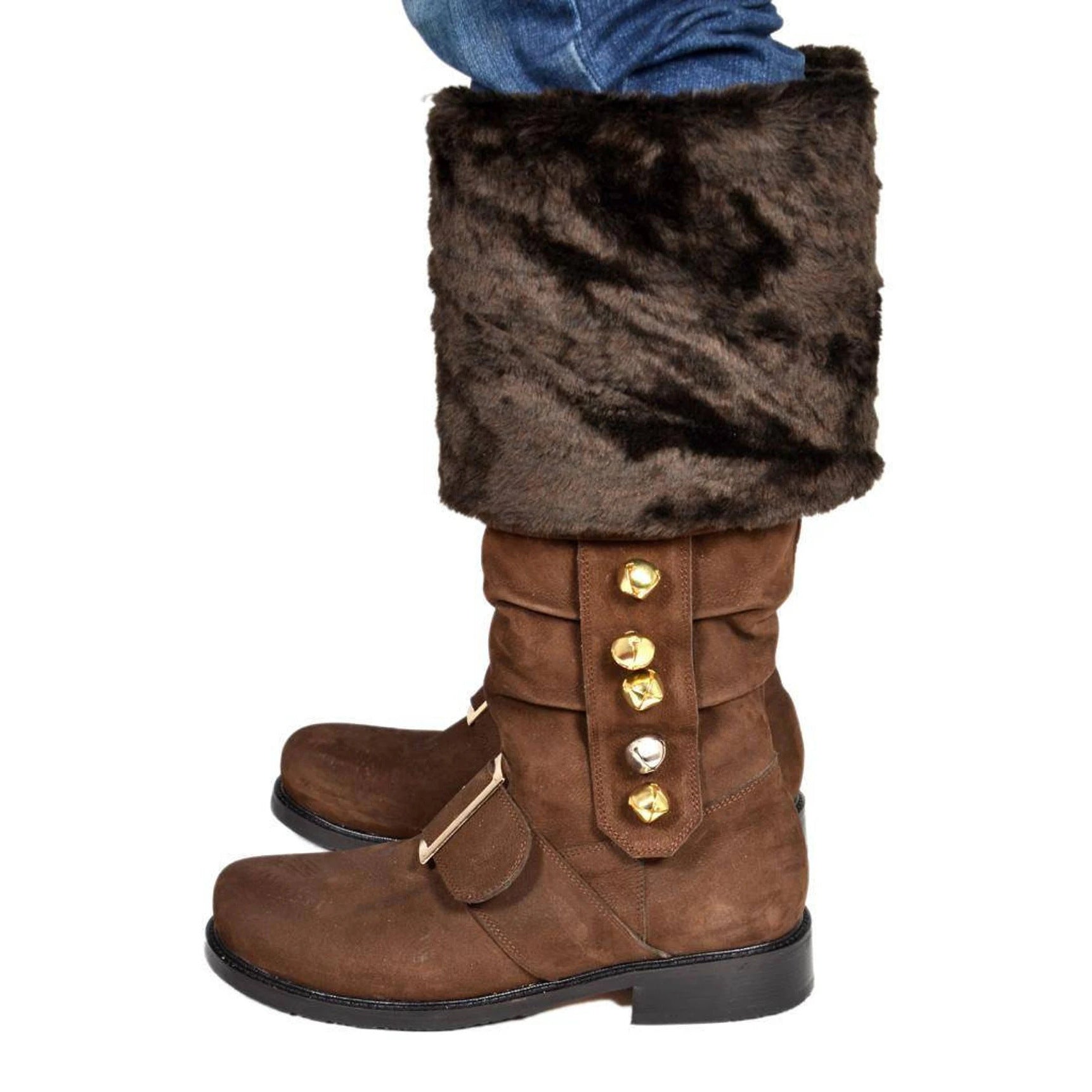 WildKing Herren Handgefertigte Renaissance Weihnachtsstiefel aus Leder 1002