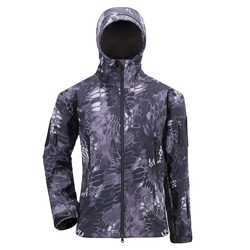 WildKing Herren Outdoor Fleecejacke – Taktische Python-Tarnjacke für Trekking & Jagd