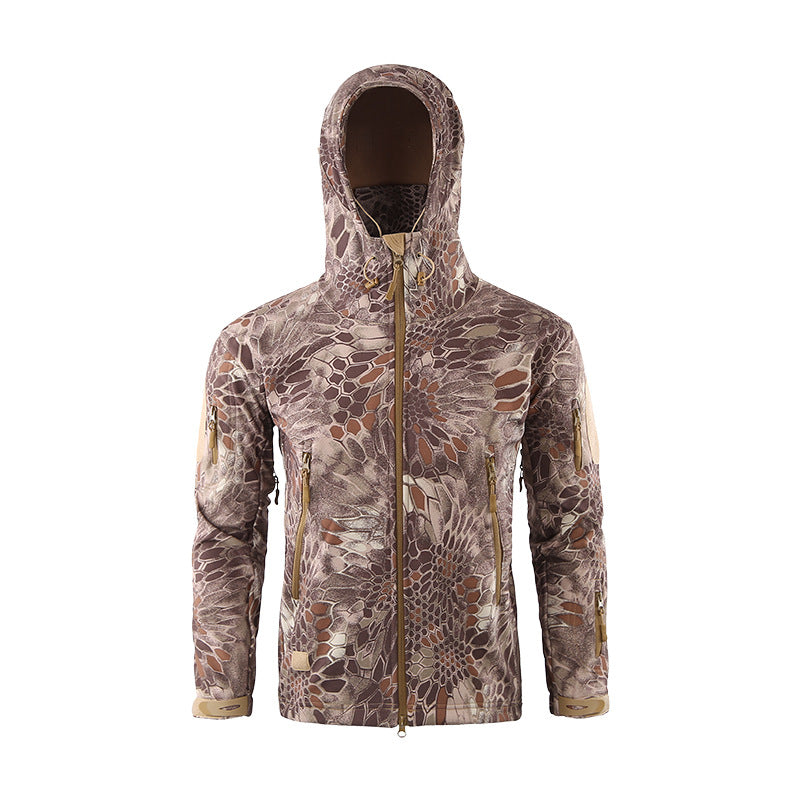 WildKing Herren Outdoor Fleecejacke – Taktische Python-Tarnjacke für Trekking & Jagd