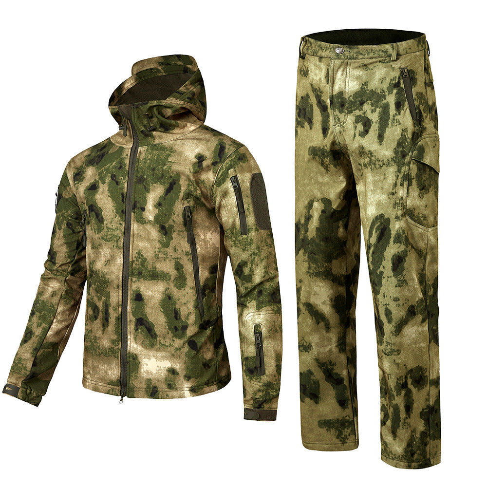 WildKing Herren Outdoor Softshell Fleece Jagd Camouflage Set G21
