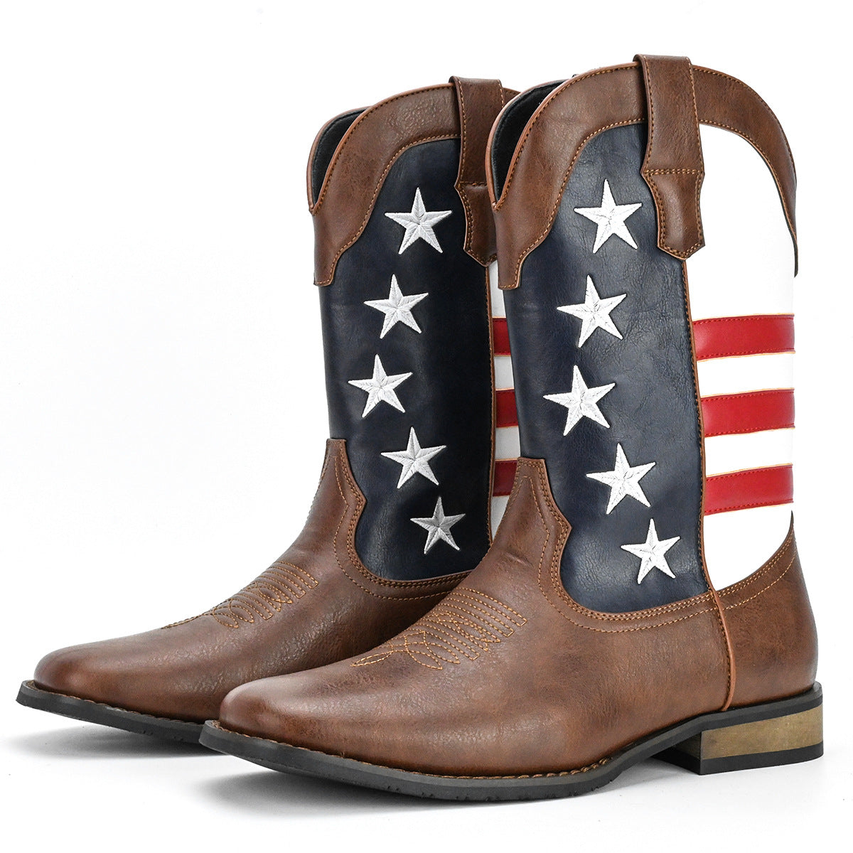 WildKing Herren Western Cowboy Boots mit Stern-Detail – Markante Westernstiefel B8046