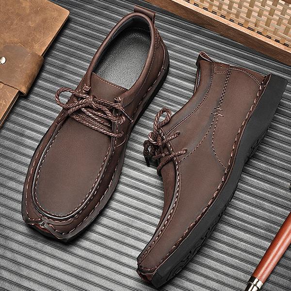 WildKing Herren Erhöhte Leder-Loafers mit Weicher Sohle, Rutschfest und Schnürung B5876