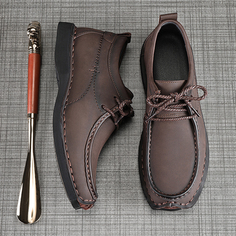 WildKing Herren Erhöhte Leder-Loafers mit Weicher Sohle, Rutschfest und Schnürung B5876