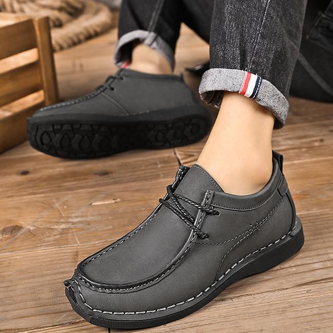 WildKing Herren Erhöhte Leder-Loafers mit Weicher Sohle, Rutschfest und Schnürung B5876