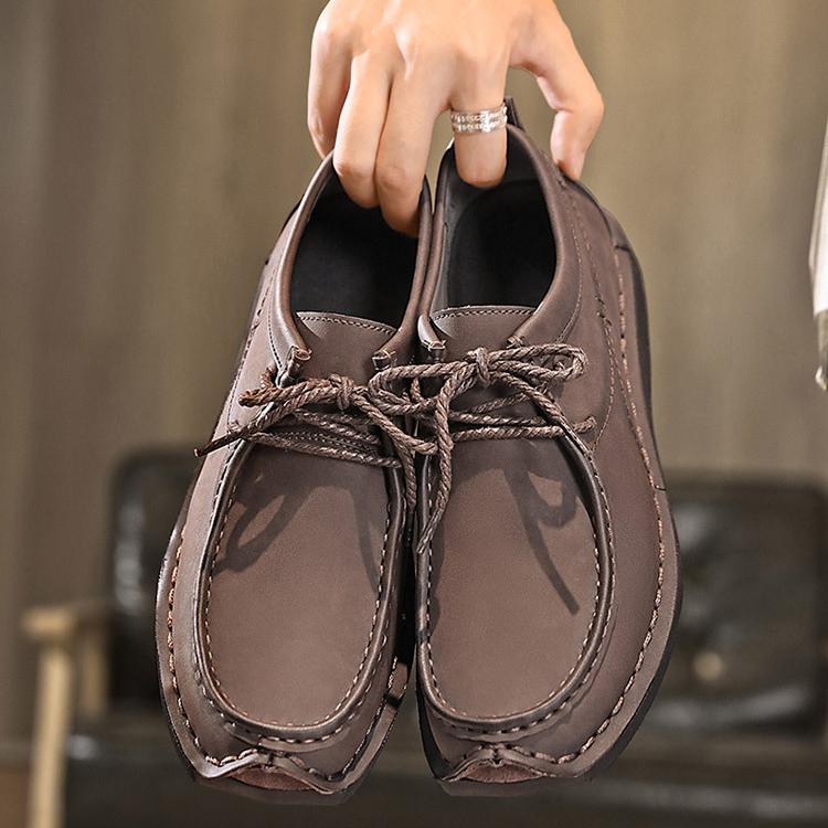 WildKing Herren Erhöhte Leder-Loafers mit Weicher Sohle, Rutschfest und Schnürung B5876