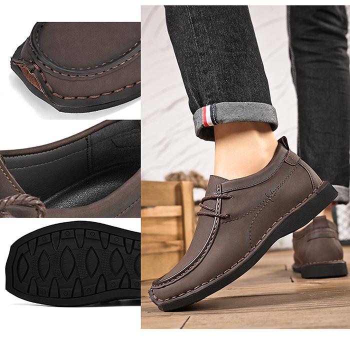 WildKing Herren Erhöhte Leder-Loafers mit Weicher Sohle, Rutschfest und Schnürung B5876