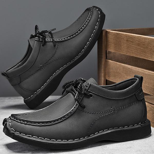WildKing Herren Erhöhte Leder-Loafers mit Weicher Sohle, Rutschfest und Schnürung B5876