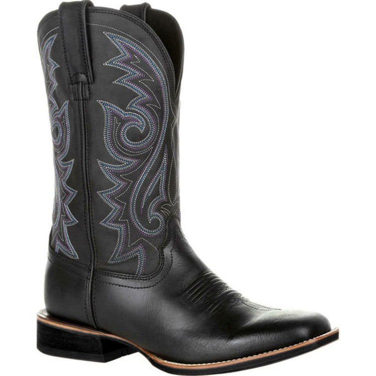 Wildking High-Top Bestickte Retro Western Cowboy Stiefel 8802 – Weite Spitze
