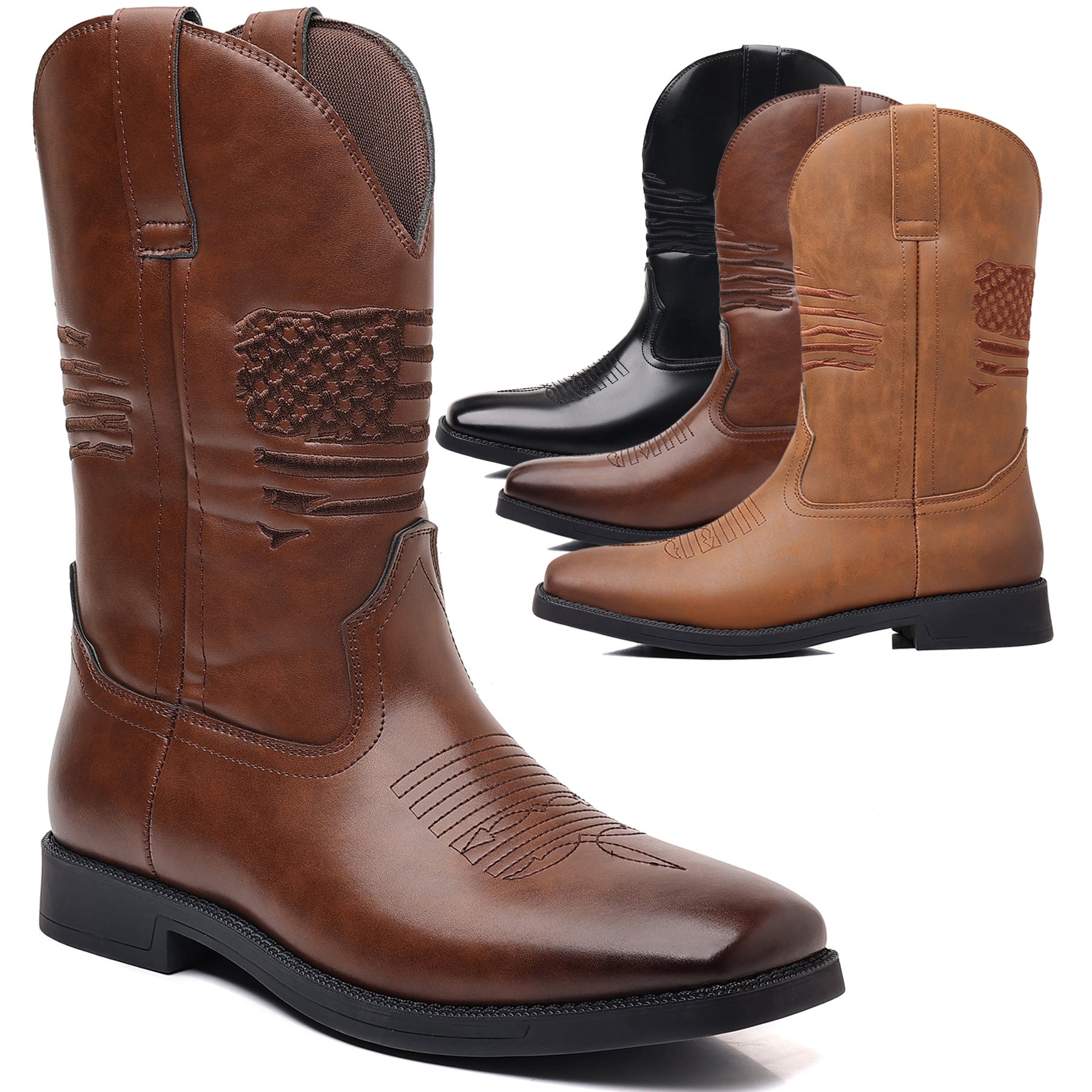 Wildking Herren Retro Western Cowboy Boots 8702