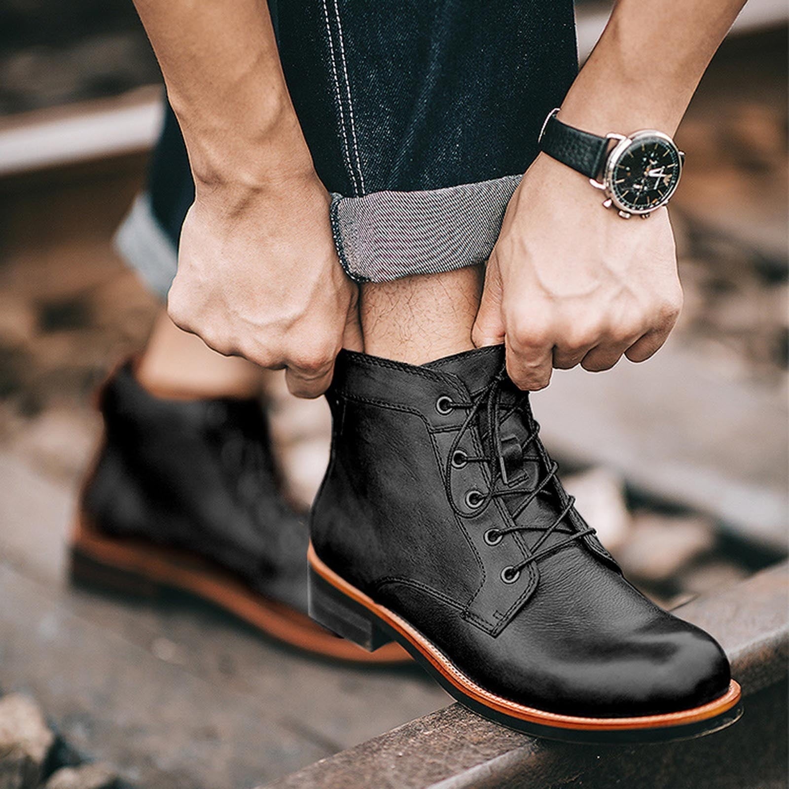 Wildking Herren Business Leder Western Cowboy Boots 6078