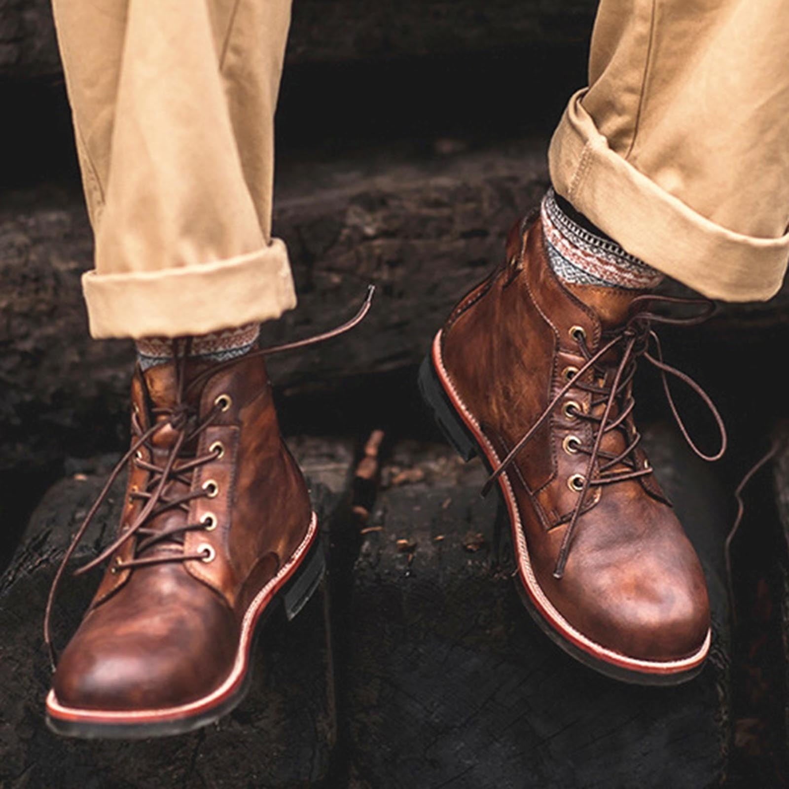 Wildking Herren Business Leder Western Cowboy Boots 6078