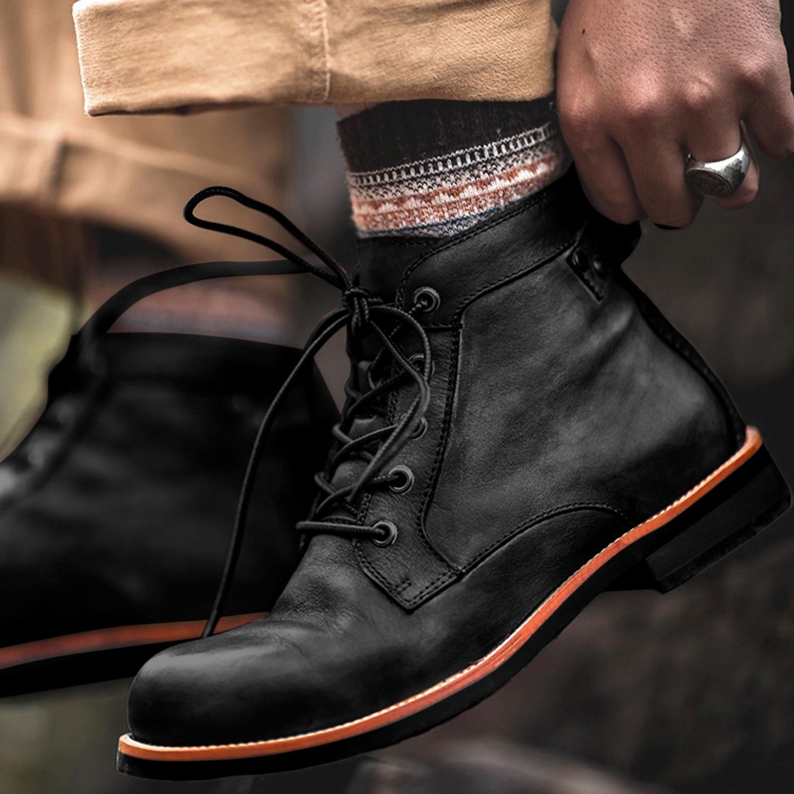 Wildking Herren Business Leder Western Cowboy Boots 6078