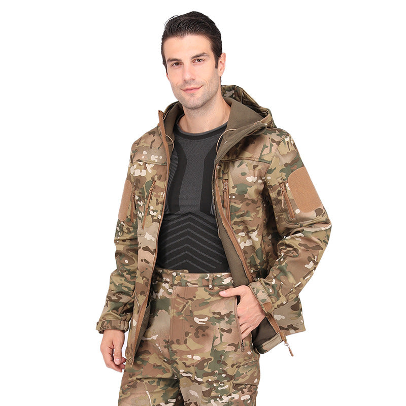 Wildking Herren Camouflage Softshell-Bergsteigerjacke – Wasserdicht & Winddicht – A013-Camo