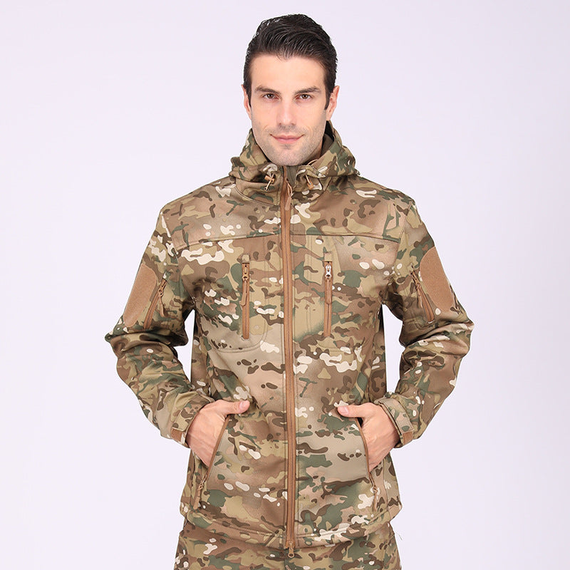 Wildking Herren Camouflage Softshell-Bergsteigerjacke – Wasserdicht & Winddicht – A013-Camo