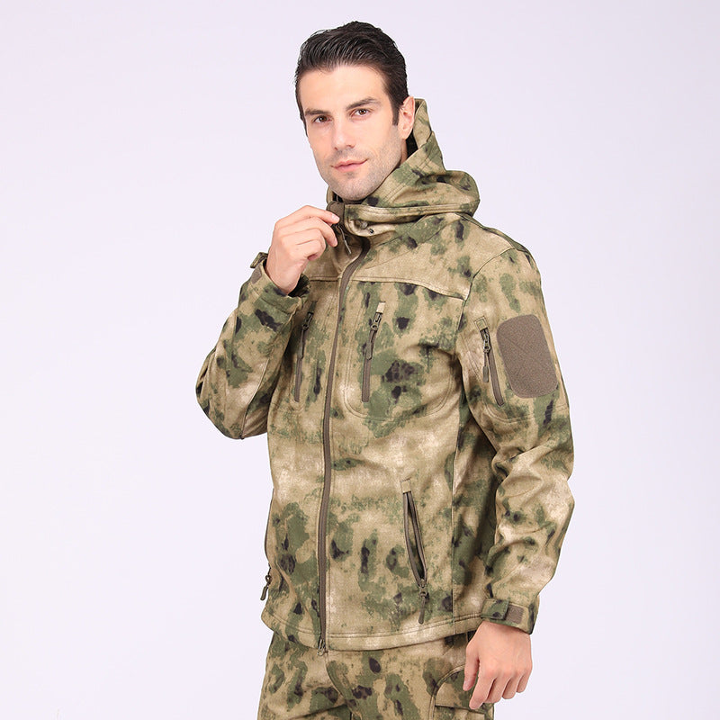 Wildking Herren Camouflage Softshell-Bergsteigerjacke – Wasserdicht & Winddicht – A013-Camo