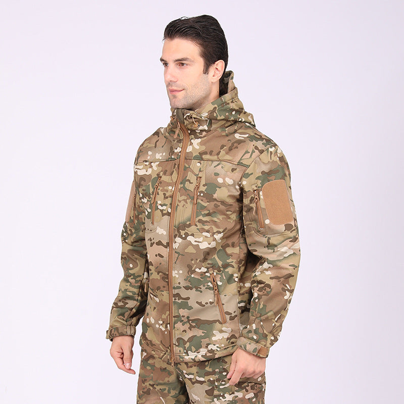 Wildking Herren Camouflage Softshell-Bergsteigerjacke – Wasserdicht & Winddicht – A013-Camo