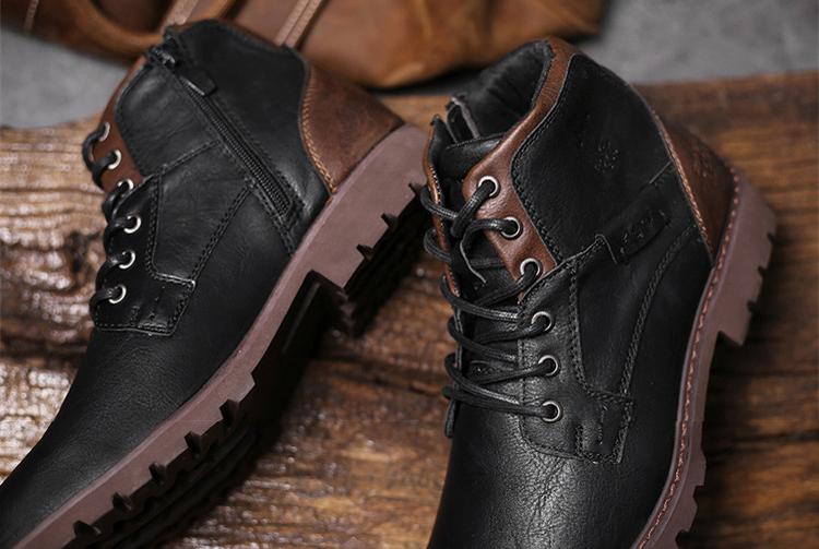 WildKing Herren Leder Schnürstiefel 3998 – Spitzzehe, Knöchelhoch