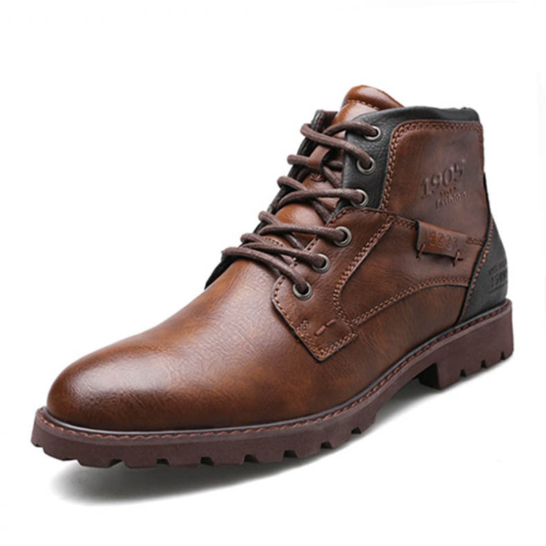 WildKing Herren Leder Schnürstiefel 3998 – Spitzzehe, Knöchelhoch