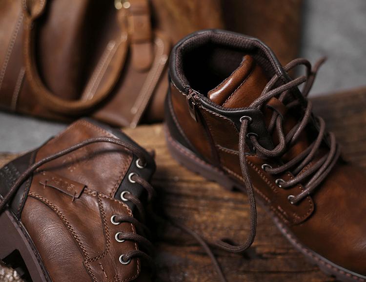 WildKing Herren Leder Schnürstiefel 3998 – Spitzzehe, Knöchelhoch