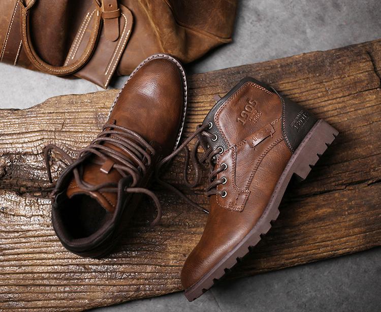WildKing Herren Leder Schnürstiefel 3998 – Spitzzehe, Knöchelhoch