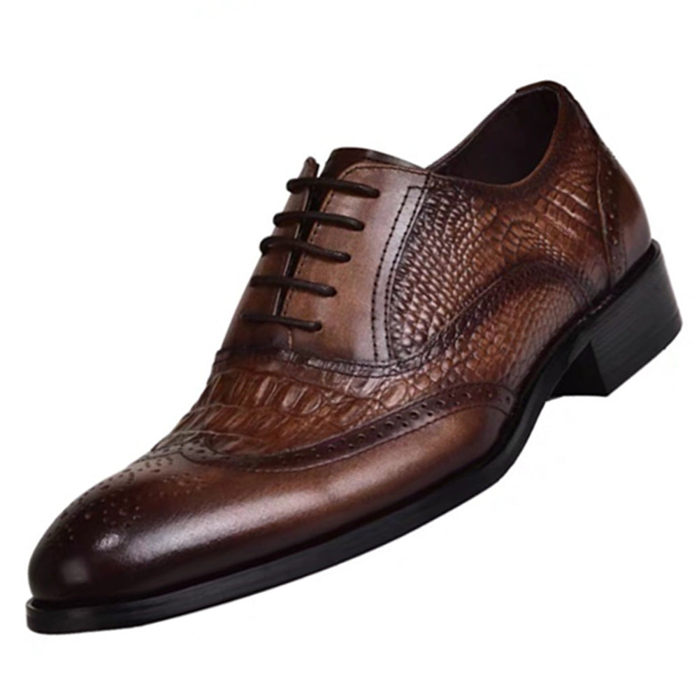 WildKing Herren Oxford Schuhe 3066 – Crocodile Style & Retro