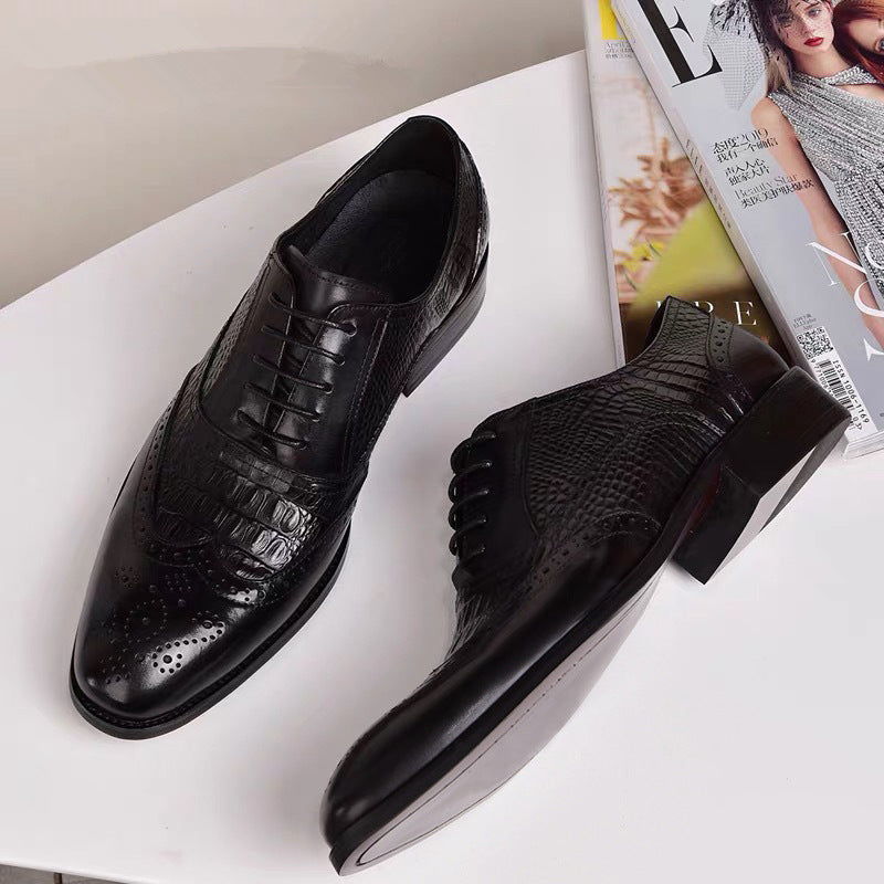 WildKing Herren Oxford Schuhe 3066 – Crocodile Style & Retro