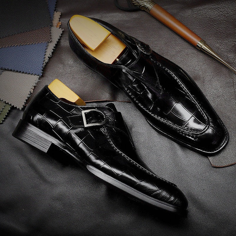 WildKing Herren Dress Oxford Schuhe mit Kappe und Monk Strap B4769