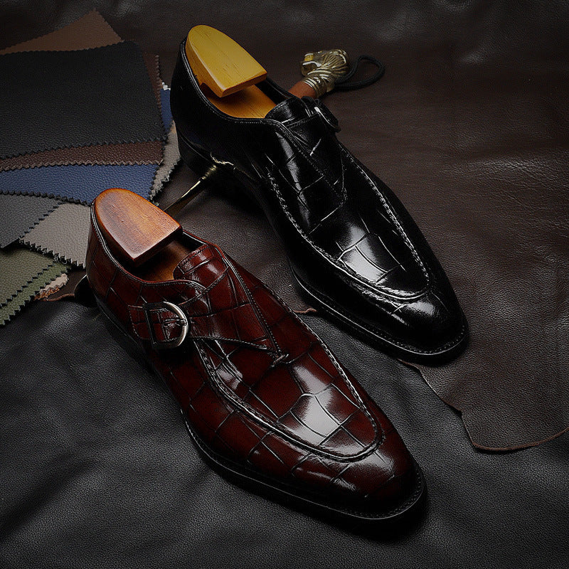 WildKing Herren Dress Oxford Schuhe mit Kappe und Monk Strap B4769