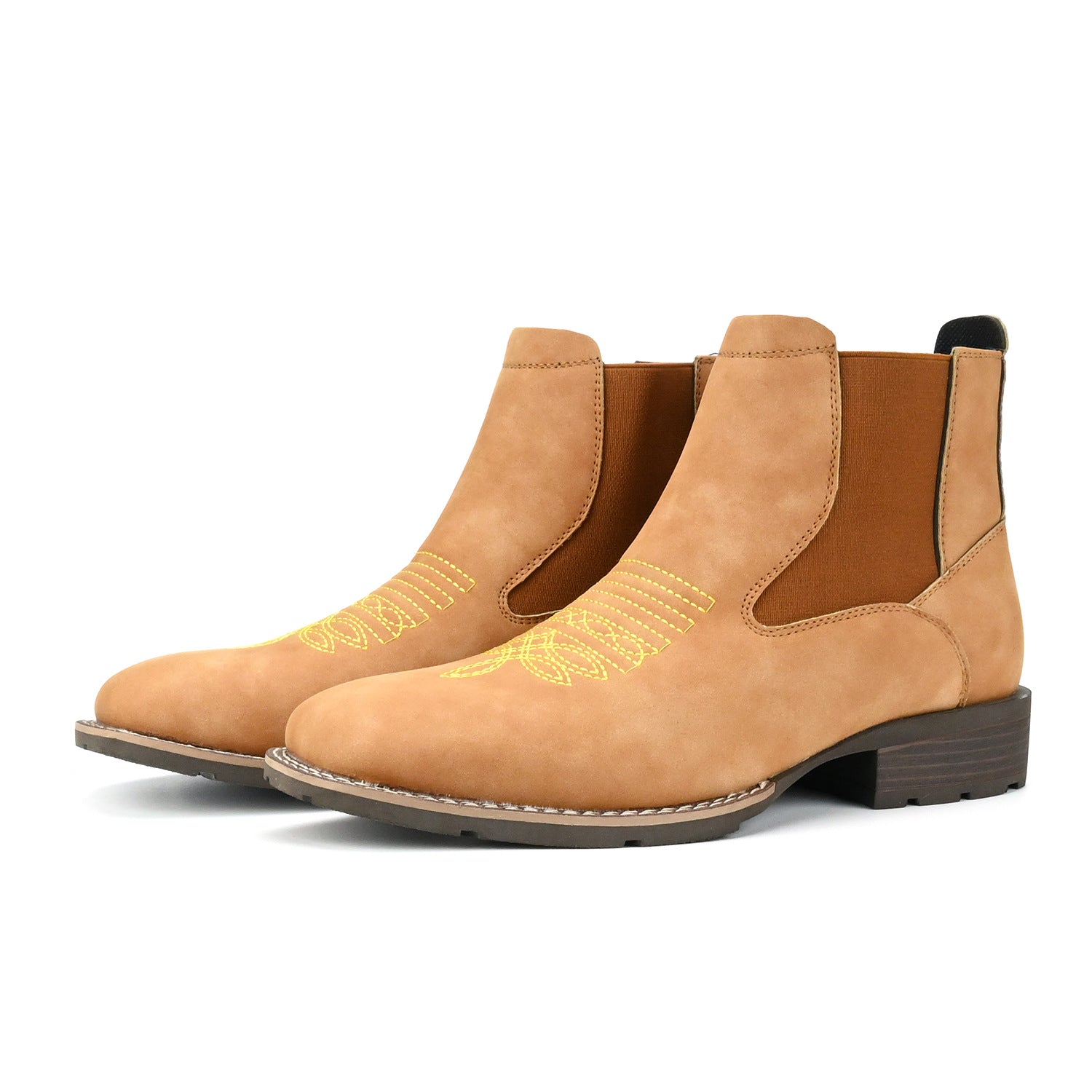 Wildking Herren Bestickte Slip-On Chelsea Boots B3045 – Stilvolle Stiefeletten mit Charakter