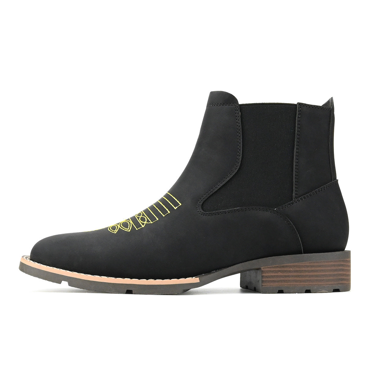 Wildking Herren Bestickte Slip-On Chelsea Boots B3045 – Stilvolle Stiefeletten mit Charakter