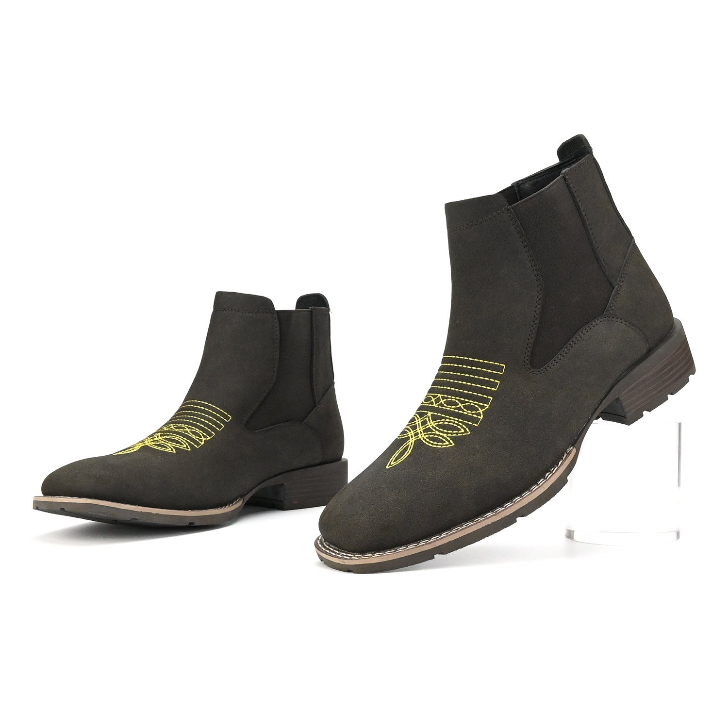 Wildking Herren Bestickte Slip-On Chelsea Boots B3045 – Stilvolle Stiefeletten mit Charakter